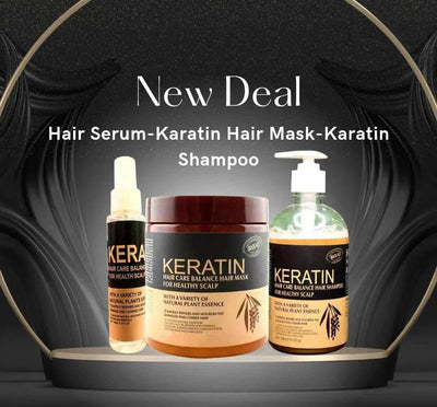 Pack Of 3 Items Keratin Hair Mask| Keratin Shampoo| Keratin Hair Serum - Vibe Pk