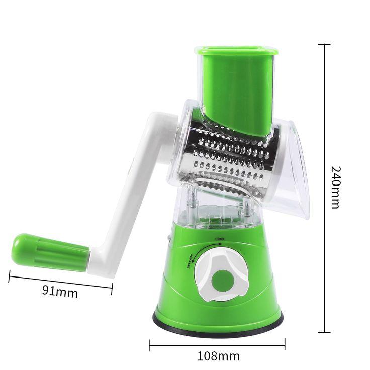 3 in 1 Manual Vegetable Cutter Slicer Multifunctional Round Slicer Gadgets Multi-Function Kitchen Gadget - Vibe Pk