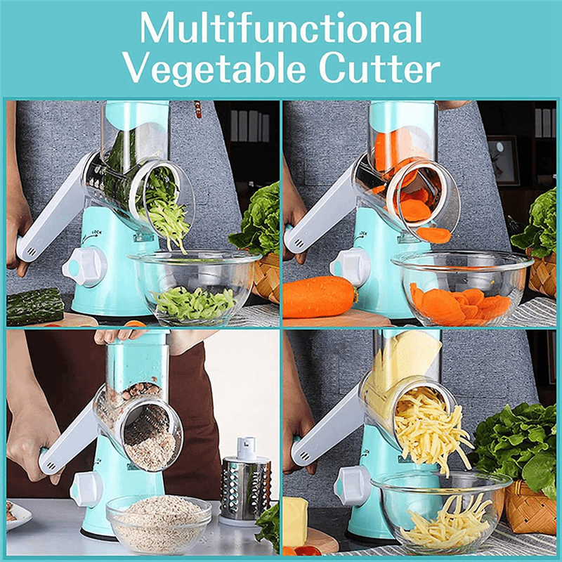 3 in 1 Manual Vegetable Cutter Slicer Multifunctional Round Slicer Gadgets Multi-Function Kitchen Gadget - Vibe Pk