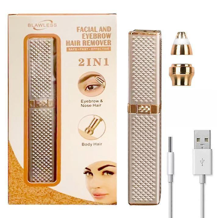 Flawless 2 In 1 Electric Eyebrow Trimmer Makeup Painless Eye Brow Epilator Mini Shaver - Vibe Pk