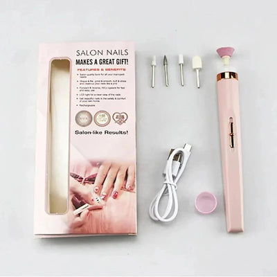 Finishing Touch Flawless Salon Nails Kit, Electronic Nail File And Manicure And Pedicure Tool - Vibe Pk