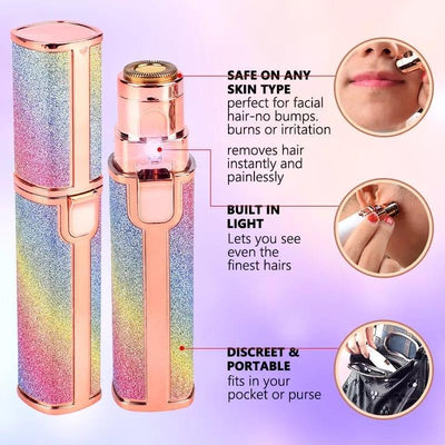 Portable 2 IN 1 Women Epilator Electric Painless Hair Remover Lady Shaver Eyebrow Shaper - Vibe Pk