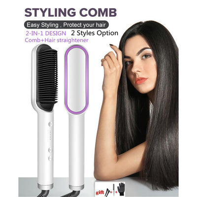 HAIR STRAIGHTENER COMB BRUSH - Vibe Pk