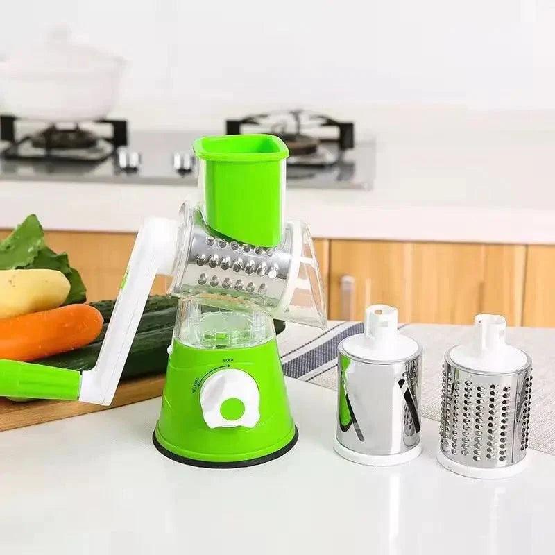 3 in 1 Manual Vegetable Cutter Slicer Multifunctional Round Slicer Gadgets Multi-Function Kitchen Gadget - Vibe Pk